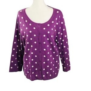 Liz&Co. Size L Purple & white 100% Cotton.